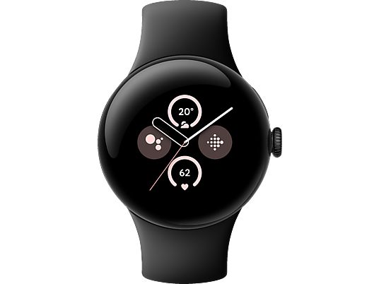 GOOGLE Pixel Watch 2 (WiFi) Smartwatch Aluminium Fluorelastomer, 130–175 mm, 165–210 mm, Matte Black/Obsidian GOOGLE Pixel Watch 2 (WiFi) Smartwatch Aluminium Fluorelastomer, 130–175 mm, 165–210 mm, Matte Black/Obsidian
